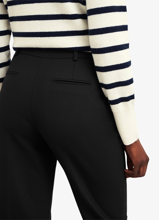 Hobbs Gerrie high waist straight fit pantalon in wolblend - detail 5 zwart