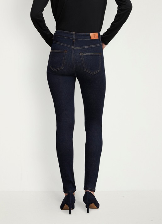 Hobbs Gia high waist skinny jeans met donkere wassing - achterkant 4 indigo