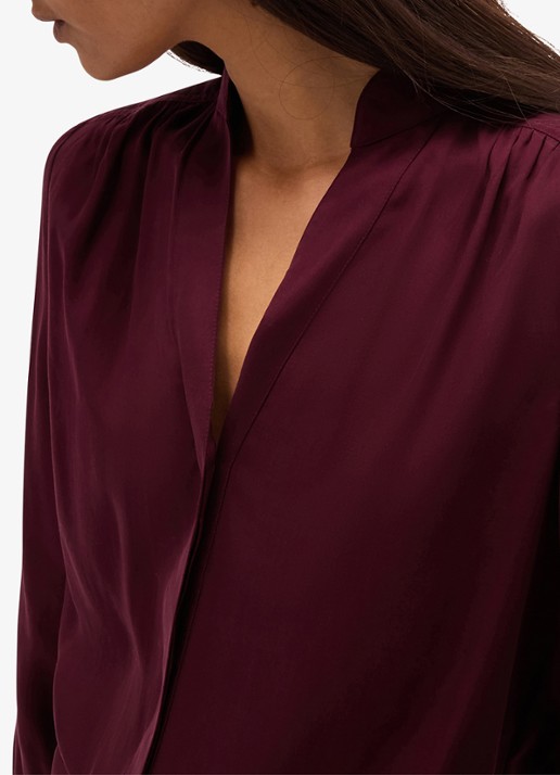 Hobbs Gwen blouse met opstaande kraag - detail paars