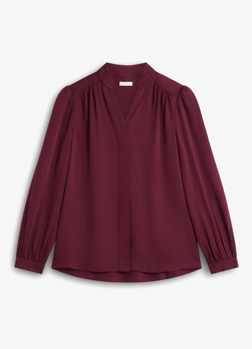 Hobbs Gwen blouse met opstaande kraag - voorkant 4 paars