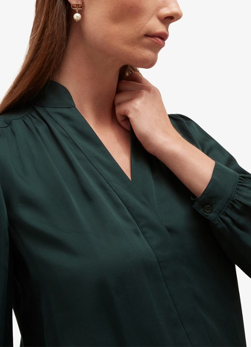 Hobbs Gwen blouse van satijn met opstaande kraag