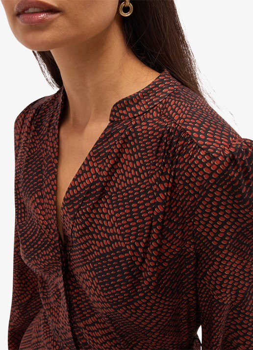 Hobbs Hilary mini jurk met ruit dessin - detail 3 lichtbruin