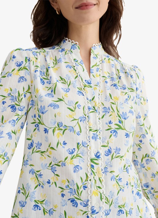 Hobbs Imelda blouse met print - detail 4 gebroken wit