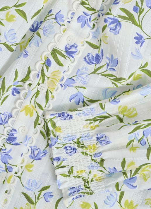 Hobbs Imelda blouse met print - detail 6 gebroken wit