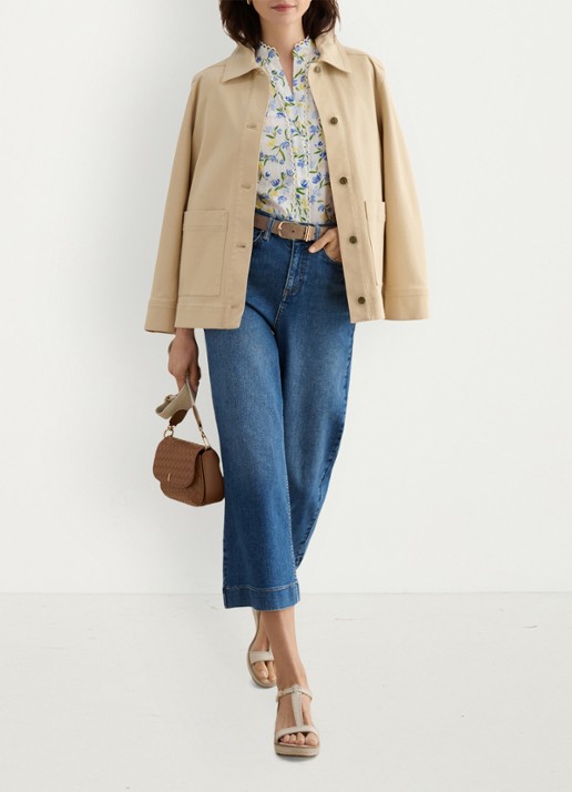 Hobbs Imelda blouse met print - voorkant 2 gebroken wit
