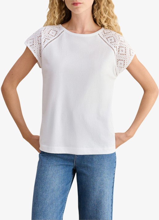 Hobbs Ivana T-shirt met broderie