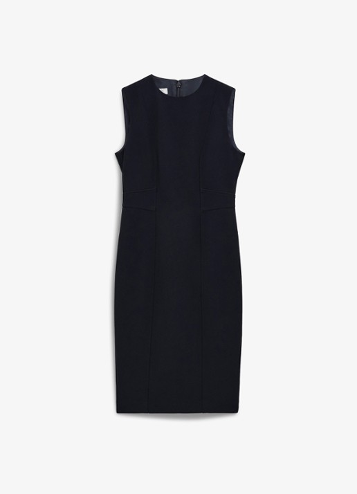 Hobbs Ivy midi kokerjurk met streep detail - voorkant 2 donkerblauw