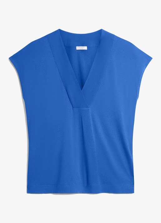 Hobbs Jonie tuniek met V-hals - voorkant blauw