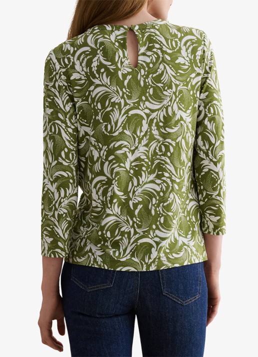 Hobbs Julia top met grafische print - achterkant creme