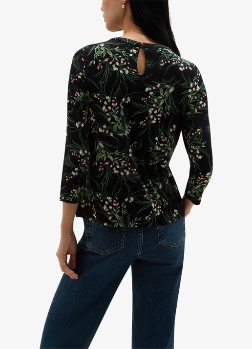 Hobbs Julia tuniek met bloemenprint - achterkant donkerblauw