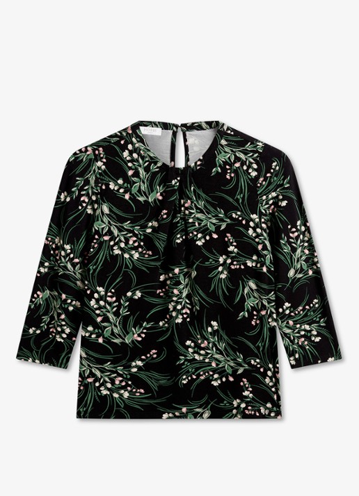 Hobbs Julia tuniek met bloemenprint - voorkant 5 donkerblauw