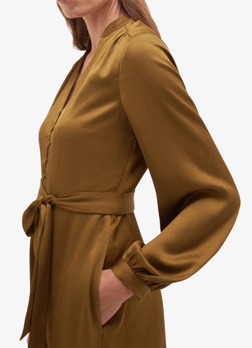 Hobbs Katia midi tuniekjurk met strikceintuur - detail 4 khaki