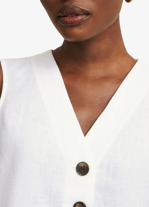 Hobbs Kaylee top van linnen - detail 4 wit