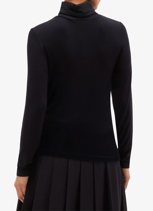 Hobbs Kiera longsleeve met col - achterkant 3 donkerblauw