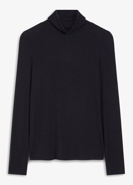 Hobbs Kiera longsleeve met col - voorkant donkerblauw