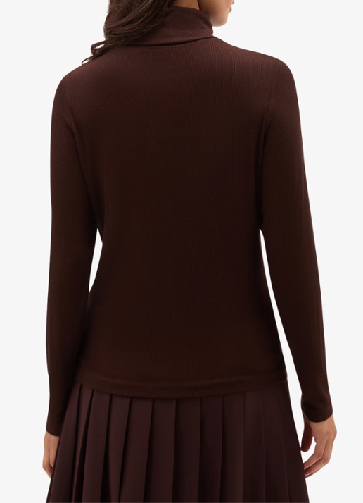 Hobbs Kiera longsleeve met col - achterkant bruin