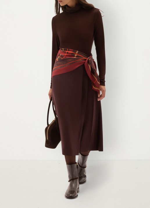 Hobbs Kiera longsleeve met col - voorkant 3 bruin