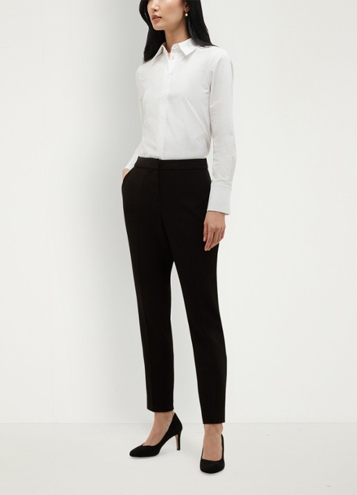 Hobbs Lea high waist slim fit pantalon met steekzakken - detail 4 zwart