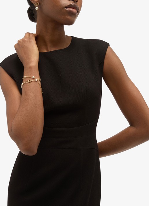 Hobbs Lea midi jurk met split - detail 4 zwart