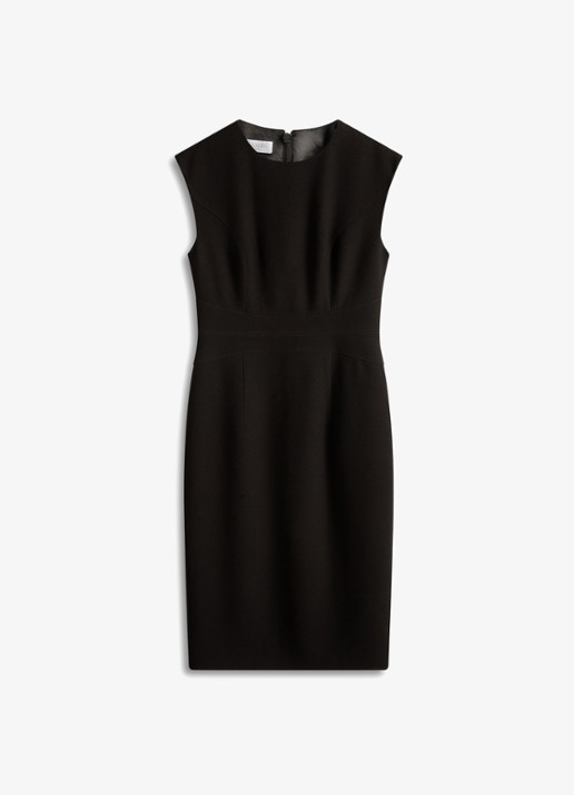 Hobbs Lea midi jurk met split - voorkant 2 zwart