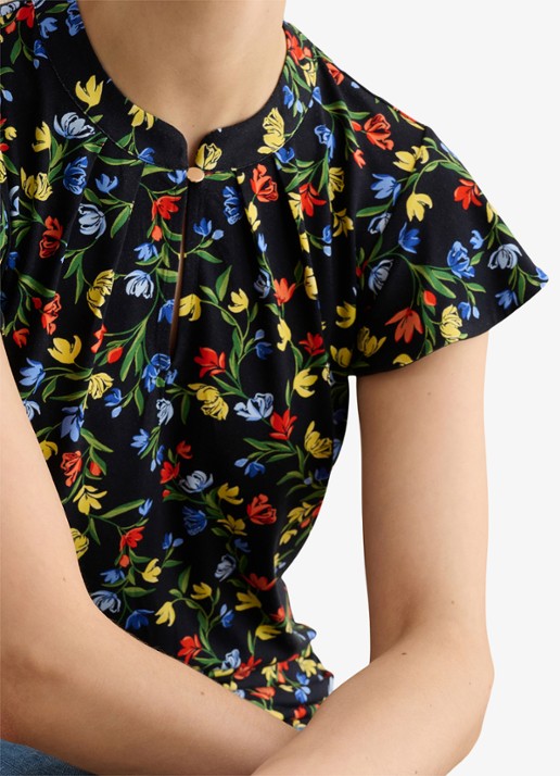 Hobbs Lila tuniek met bloemenprint - detail 5 zwart