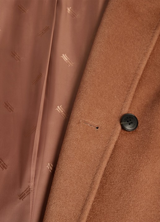 Hobbs Livia mantel van wol met strikceintuur - detail 4 camel