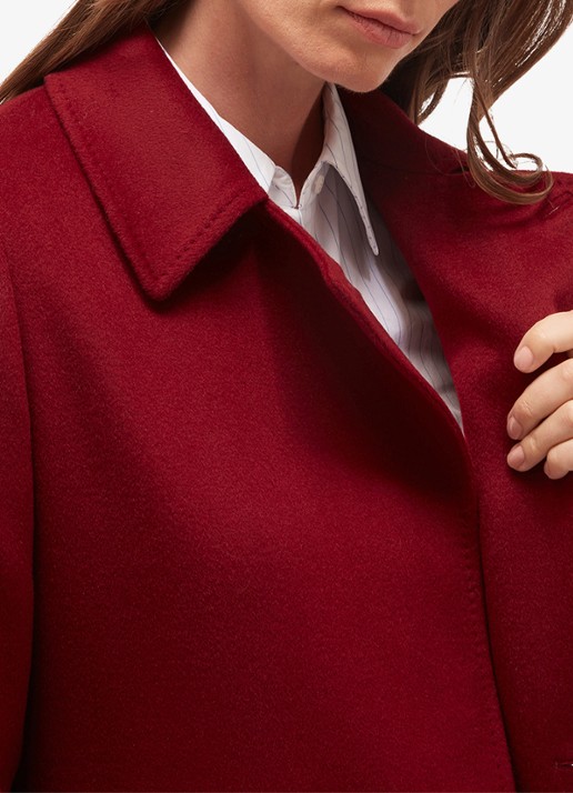 Hobbs Livia mantel van wol met strikceintuur - detail 5 donkerrood