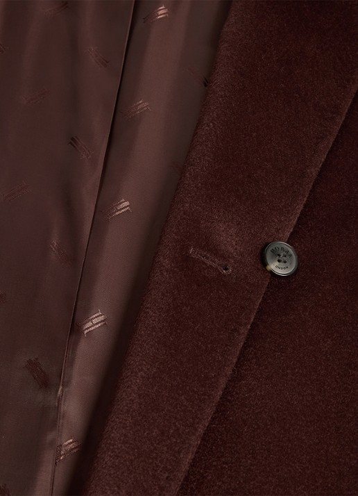 Hobbs Livia mantel van wol met strikceintuur - detail 6 donkerbruin