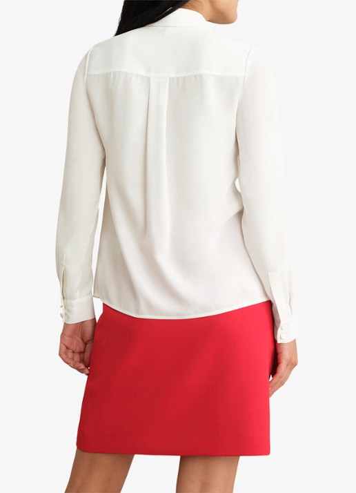 Hobbs Louisa blouse met plooi detail - achterkant 5 ivoor