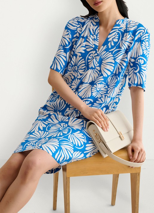 Hobbs Lucille mini tuniekjurk met print  - detail 4 blauw