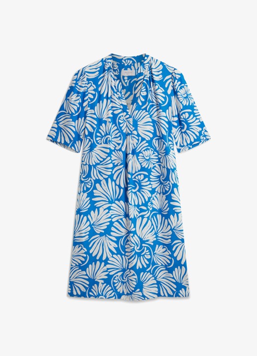 Hobbs Lucille mini tuniekjurk met print  - voorkant 6 blauw