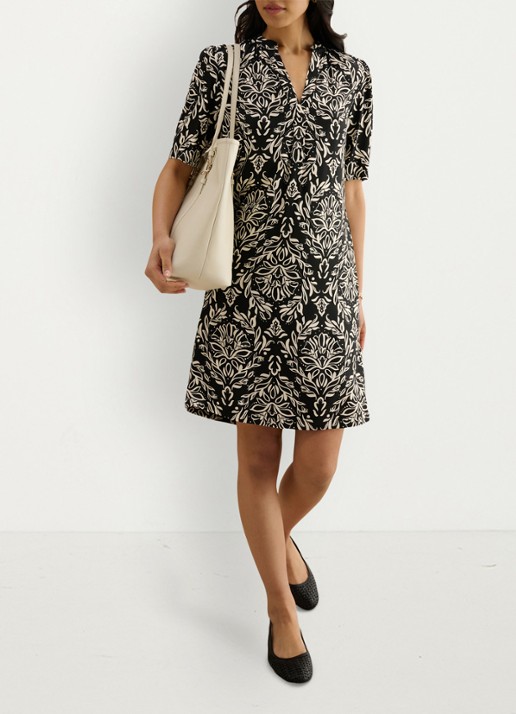 Hobbs Lucille mini tuniekjurk met print  - detail 4 zwart
