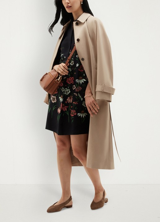 Hobbs Marci mini blousejurk met bloemenprint - detail donkerblauw