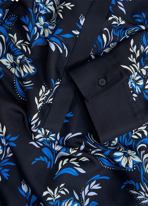 Hobbs Marciella mini tuniekjurk met bloemenprint - detail 3 donkerblauw