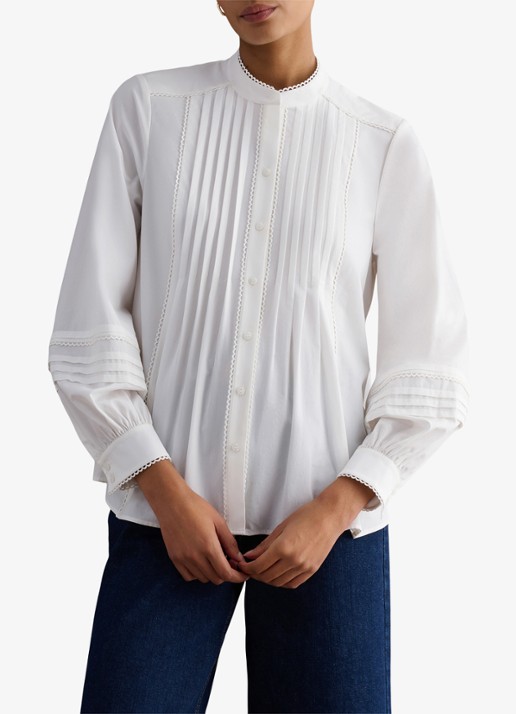 Hobbs Mariette blouse met plooien