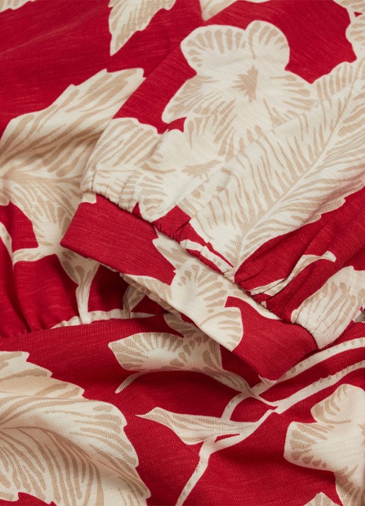 Hobbs Martha midi wikkeljurk met bloemenprint - detail 4 rood