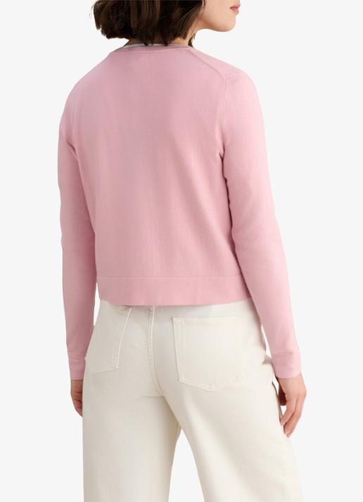 Hobbs Michelle fijngebreid vest met ronde hals - achterkant 3 roze
