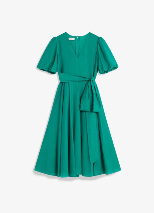 Hobbs Midi jurk met strikceintuur en V-hals