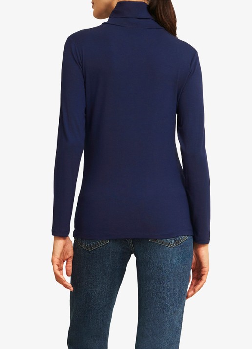 Hobbs Mischa top met col - achterkant donkerblauw