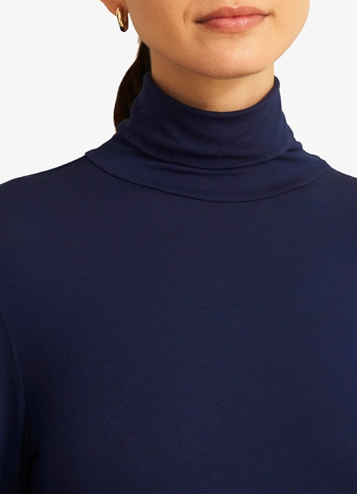 Hobbs Mischa top met col - detail 5 donkerblauw