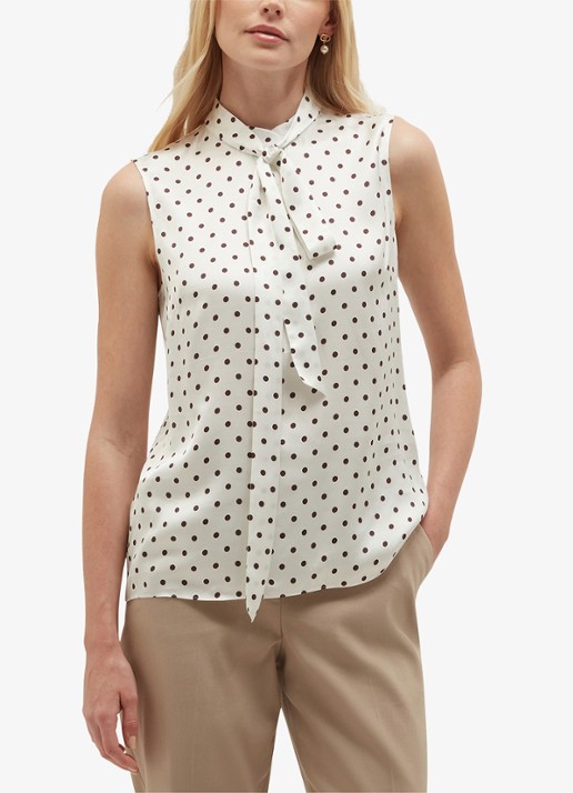 Hobbs Natasha top met stippenprint - detail 3 ivoor