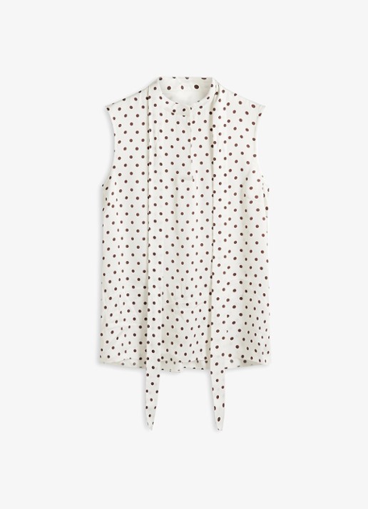 Hobbs Natasha top met stippenprint - voorkant ivoor