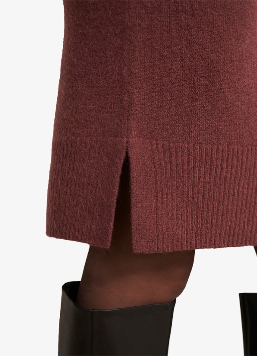 Hobbs Nessa fijngebreide midi jurk in wolblend - detail 4 bruin