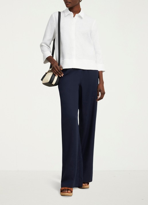Hobbs Nita blouse van linnen - voorkant 2 wit