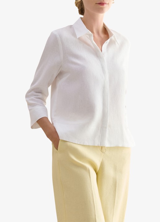 Hobbs Nita blouse van linnen - detail 2 wit