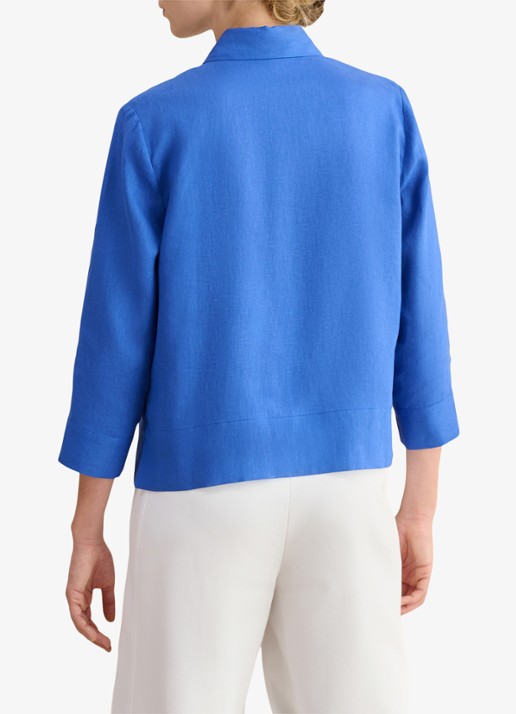 Hobbs Nita blouse van linnen - achterkant blauw