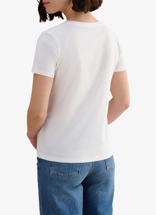 Hobbs Pixie T-shirt met print en ronde hals - achterkant wit