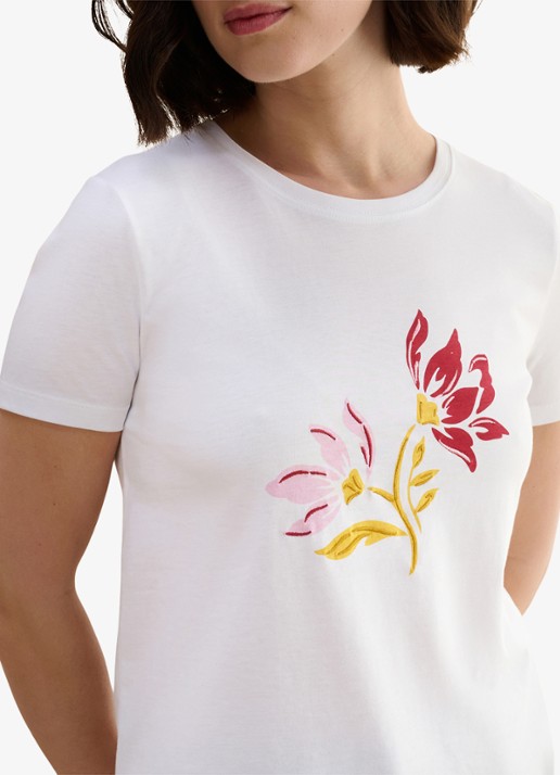 Hobbs Pixie T-shirt met print en ronde hals - detail 2 wit