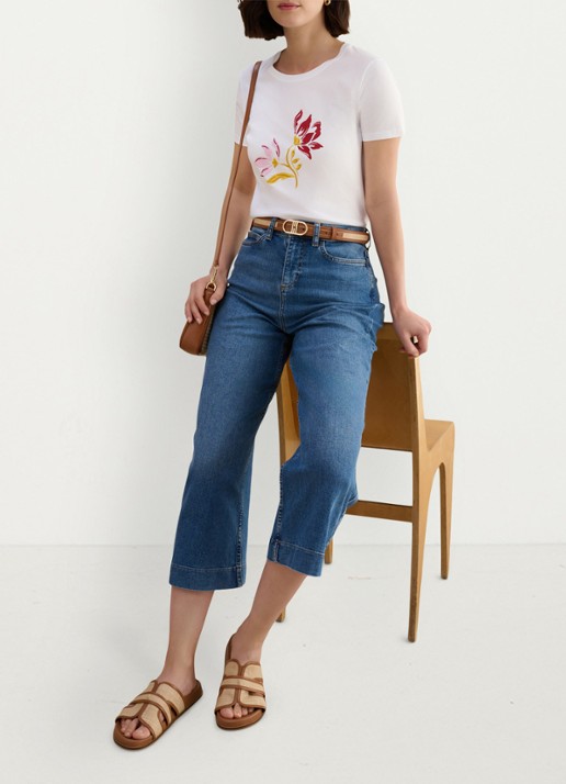 Hobbs Pixie T-shirt met print en ronde hals - detail 3 wit
