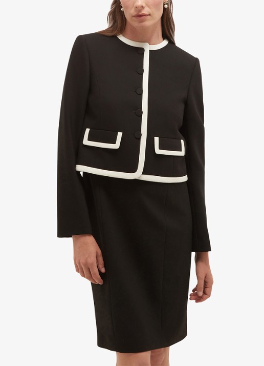 Hobbs Rosalind blazer met klepzakken - voorkant 2 zwart